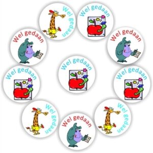 140 Afrikaans Stickers- | Bookworm, Giraffe & Gorilla:Welgedan