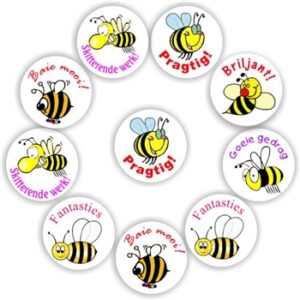 140 Afrikaans Stickers | Happy Bees : Pragtig, Briljant