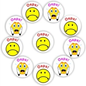 140 Afrikaans Stickers | Sad faces : Oeps