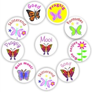 Afrikaans Butterfly Stickers | Butterflies & Flowers : Goed, Pragtig, Mooi, Skitterend, Fantasties