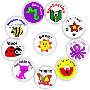 140 Afrikaans Stickers | Stars, bugs, Smiley : Pragtige werk