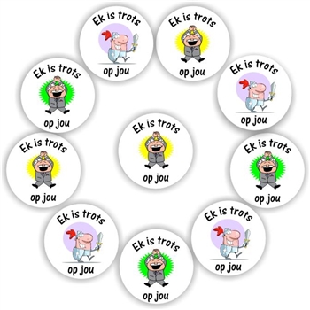 Afrikaans Teacher Stickers A0045 – Ek is trots op jou