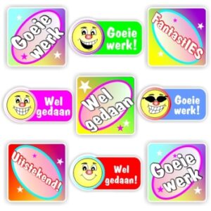 121 Afrikaans Stickers | Colourful Stars & Smiley : Goeie werk