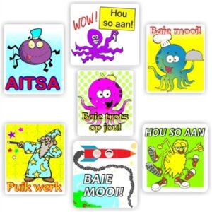 63 Afrikaans Stickers | Octopus, Wizard, Rocket: Puik werk
