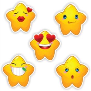 117 Afrikaans shaped Stickers | Stars & Smiley faces-Emojies