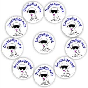 140 Afrikaans Stickers- | Dogs: Grading work : Onvolledige werk