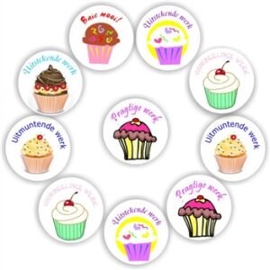 140 Afrikaans Stickers- | Cupcakes : Baie Mooi-Uitmentende