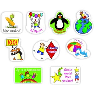 140 Afrikaans Stickers| Kids & Penguins, Umbrellas, Kites : Kampioen
