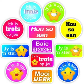 Afrikaans Teacher Stickers A0094 – Ek is trots op jou