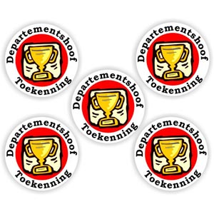 48 Afrikaans Stickers Large | Trophy Award -Departementshoof Toekenning