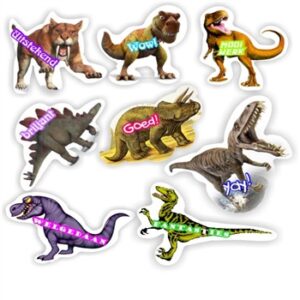 44 Afrikaans Shaped Stickers | Dinosaurs: Uitstekend, Wow!