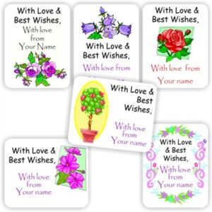 17 Gift stickers | With Love. Flowers & Trees