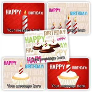 15 Happy Birthday stickers | Cupcakes & Happy Birthday candles