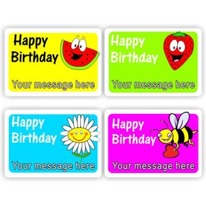 32 Happy Birthday stickers | Strawberry, Watermelon, flower, bee