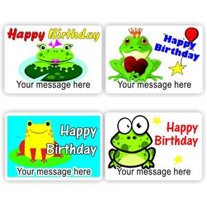 32 Happy Birthday stickers | Frogs
