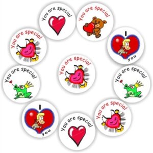 140 Valentines Day stickers | Hearts, teddies, cupids & frogs