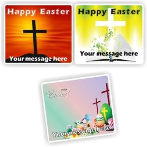 32 Merry Easter stickers, Personalised with your name | Traditional