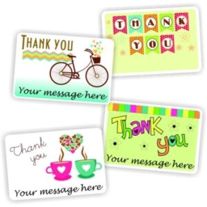 Thank you stickers Personalised with your name | Bicycles & teacups