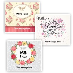15 With Love, stickers Personalised with your name | Floral & Hearts