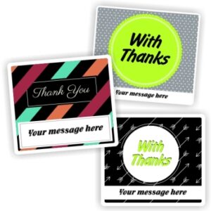 15 With Thanks, stickers Personalised with your name| Masculine Stripes, patterns, arrows