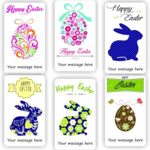 30 Merry Easter stickers, Personalised with your name | Traditional
