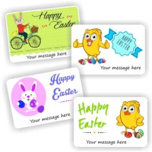32 Merry Easter stickers, Personalised with your name | Cheeky chicks & bunnies