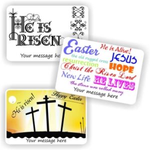 32 Merry Easter stickers, Personalised with your name | “He is Risen”