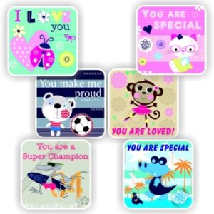 54 54 Large Stickers | Lunchbox Stick-on Notes to put onto your kid’s lunches-You are special (teddy bear)