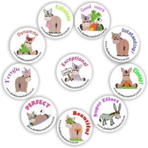 130 Teachers Reward stickers | Donkeys Good & Beautiful work