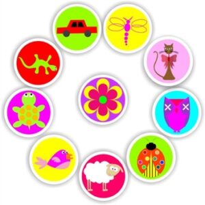 Neon Picture Stickers | Car, Dragonfly, Cat, Owl, Ladybird, Sheep & Flower