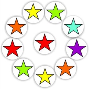 408 Mini Star Stickers | Red, Yellow, Lime, Orange, Purple & Turquoise Stars
