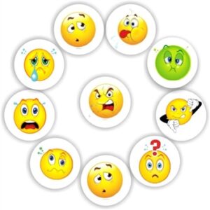 408 Mini Emotion Stickers | Sad, Teary, Cross, Puzzled & Thumbs-Down Faces