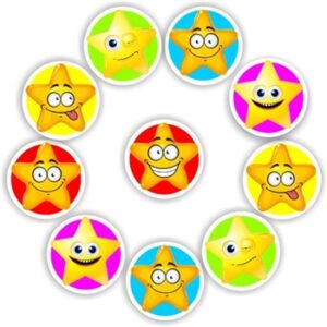 48 Large stickers | Star Smilies