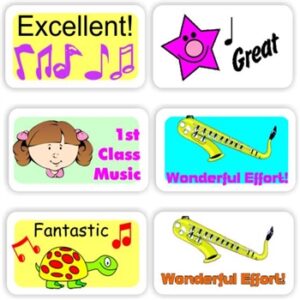 Music Reward Stickers — Sheet of 65
