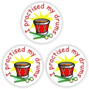 140 Music stickers |Drums : I Practised my drums