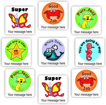 Personalised Teacher Stickers N0005 – 140 Personalised Stickers-Whale done!