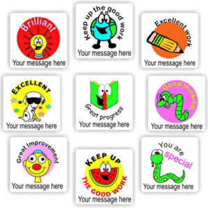 Personalised Stickers | Lightbulb, Globe, Pencil, Book & Worm : Brilliant! Excellent Work