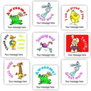 Personalised Animal Stickers | Frog, Bunny, Chick, Flamingo & Giraffe : Awesome! Great Work