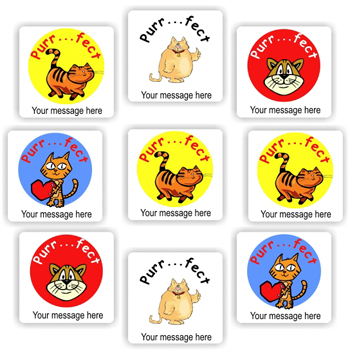 Personalised Teacher Stickers N0035 – 140 Personalised Stickers-Cats