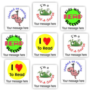 Personalised Reading Stickers | Bookworm & Read-A-Saurus : I Love To Read, Kids Who Read Succeed
