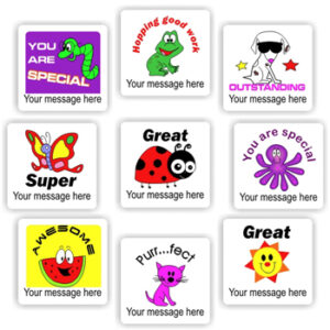 Personalised Stickers | Worm, Frog, Ladybird, Octopus & Watermelon : You Are Special, Awesome