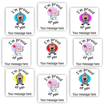 Personalised Teacher Stickers N0045 – 140 Personalised Stickers-Proud of
