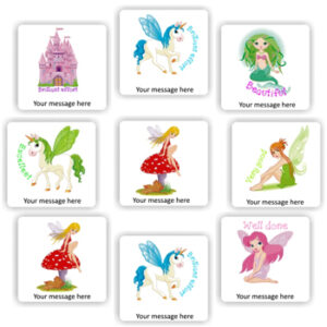 56 Personalised Stickers | Fairies, Unicorns, Mermaid & Castle : Brilliant effort, Well done