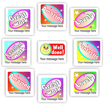 Personalised Teacher Stickers N0050 – 90 Personalised Stickers-Well done!