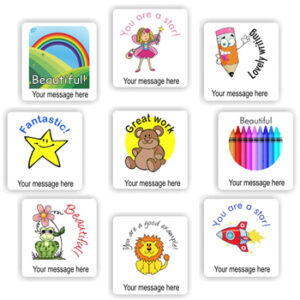 110 Personalised Stickers | Rainbow, Fairy, Teddy & Crayons : Beautiful, Lovely writing