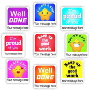 Personalised Reward Stickers — Bright Colour Blocks