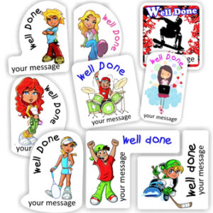 Personalised Well Done Stickers | Skaters, Drummers & Sporty Teens : Well Done