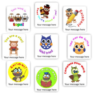 Personalised Owl Stickers | Wise Owls, Pencils & Mortar Boards : Your work is tops!, Excellent, Well tried