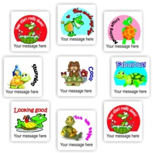 Personalised Turtle Stickers | Cheerful Turtles & Tortoises : Amazing effort, Fabulous!, Stunning