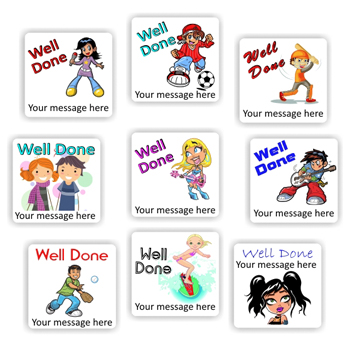 Personalised Teacher Stickers N0116 – 36 Personalised Stickers-Well done!